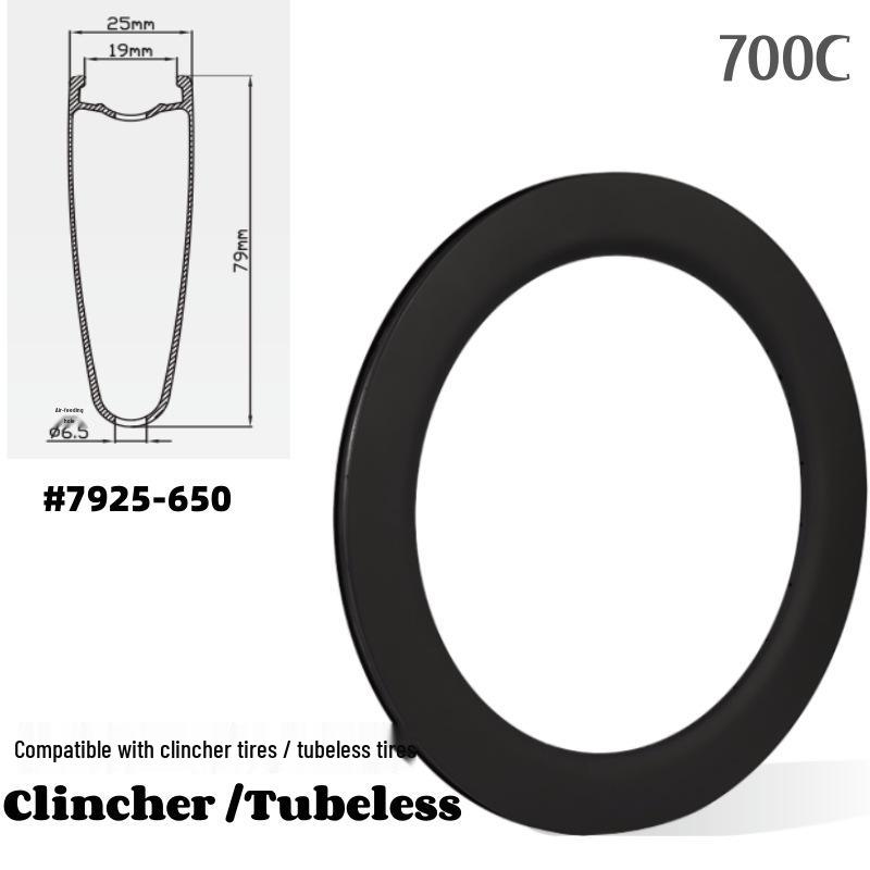 700C Ultra-Light Carbon Fiber Road Bike Wheelset with High Profile and Disc Brake Compatibility