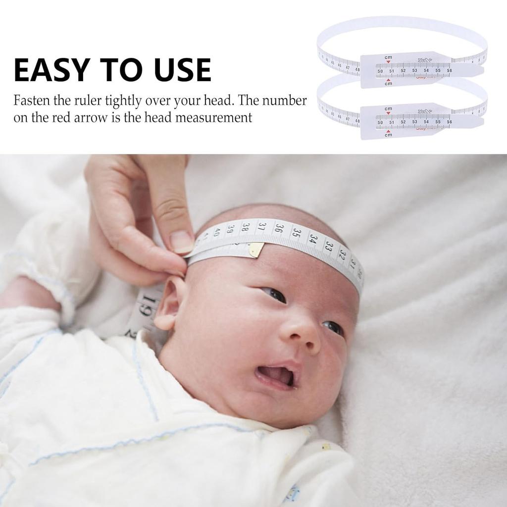 6pcs Head Circumference Tape Measure, Plastic Reusable Newborn Head Measuring Ruler for Baby Toddler Pediatrics Head Body Arm Measurement Tool