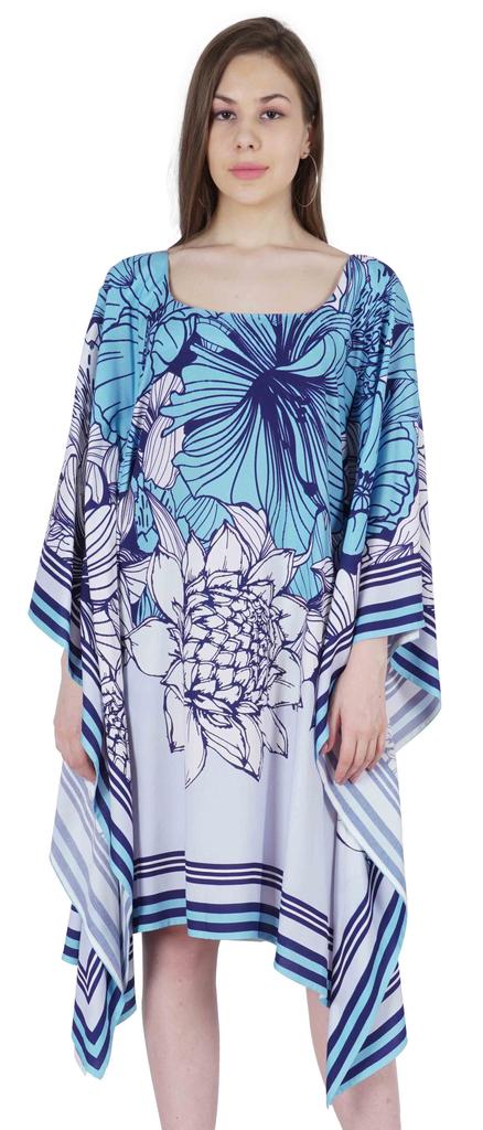 Moomaya Women  s  Short  Tunic  Kaftan  Casual Kimono Mini Beach Dress Swimsuit Cover Up