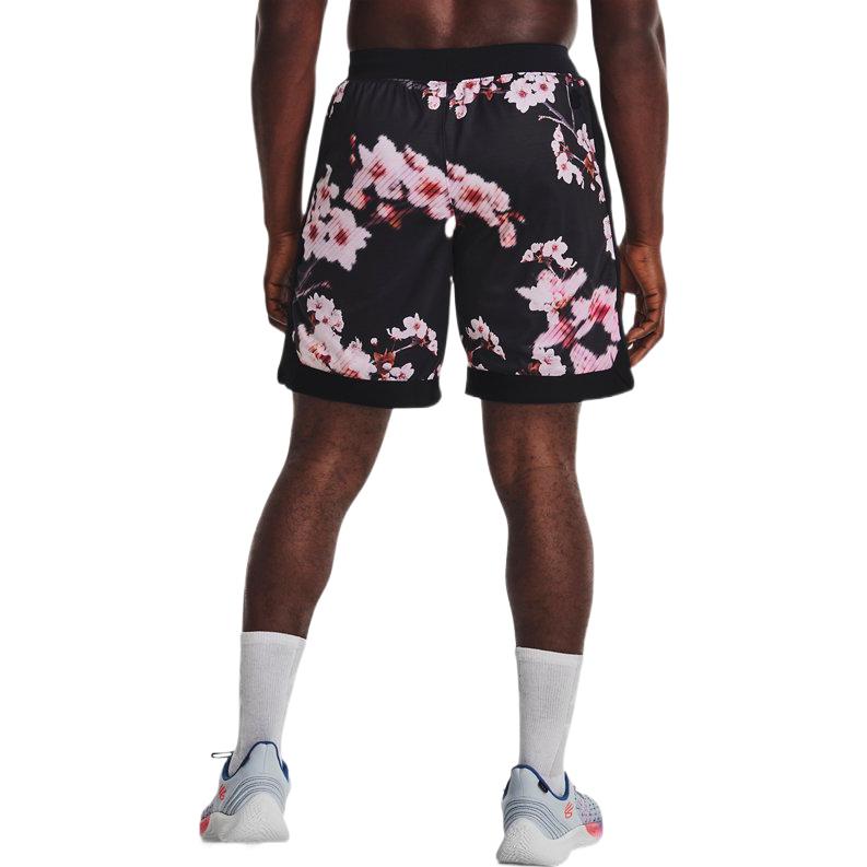 Under Armour Curry Versa Mesh Quick-Dry Floral Print Loose Sports Shorts Men Shorts Black 1366635-002