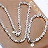 Collar Europeo y Americano de Cuerda Trenzada Flash de 4 mm Chapado en Plata