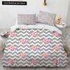 Sunflower King Queen Duvet Cover Striped Floral Bedding Set for Kids Teens Adults Colorful Flowers 23pcs Polyester Quilt Cover