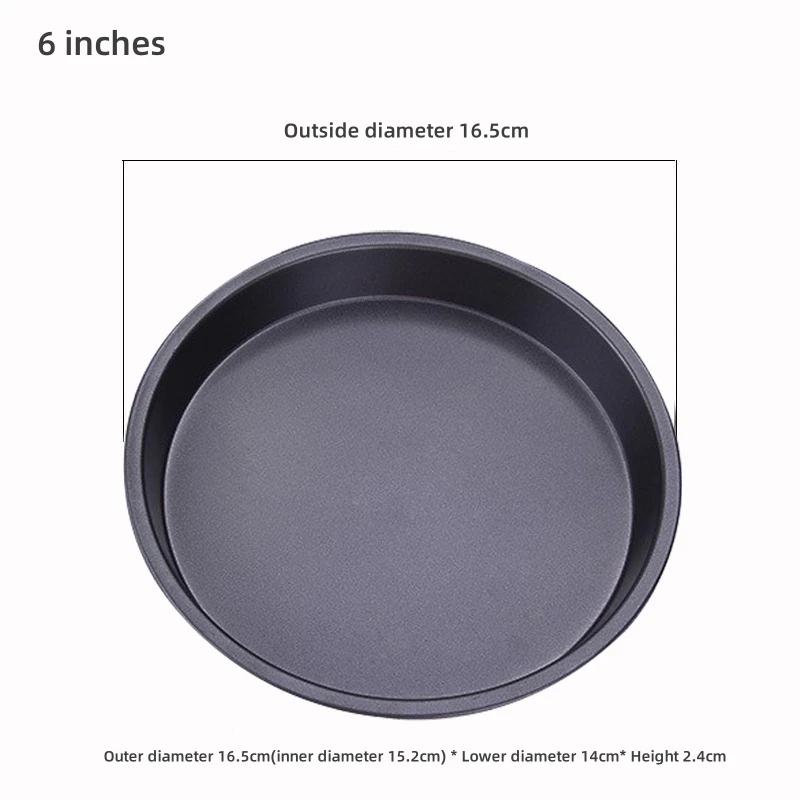 6/7/8/9/10 Inch Round Pizza Mould Plate Pizza Pan Deep Dish Tray Carbon Steel Non-stick Mold Baking Oven Tool Baking Mould Tray