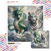 New Arrival 5D DIY Full Circle Diamond Painting "Dragon and Tiger Picture" Embroidery Cross Stitch Home Decor Gift