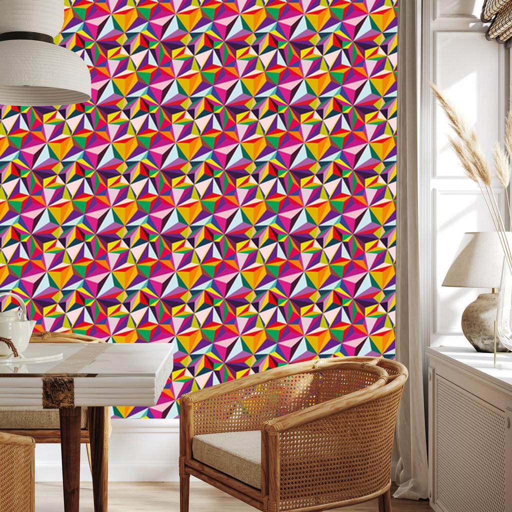 Geometric Colorful Pattern Wallpaper for Living Room and Bedroom 50x1000