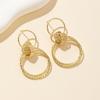 Fashion Metal Multilayer Round Drop Earrings For Women Exaggerated Geometric Hollow Personality Earrings Jewelry Party Gifts