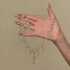 Europäische und amerikanische diamantbesetzte Perlenblumenkette leichte Luxus-Schlüsselbein-Kette Temperament Hofstil-Halskette Damen