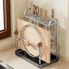 Stainless Steel Chopsticks Rack Rustproof Space Saving Cutting Board Holder with Drainage Tray Cutlery Drying Rack