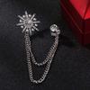 Zinc Zinc Alloy Men Brooch Tassel Chain Suit Lapel Pin Personality Star Tassel Brooch  Collar Decoration