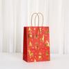 12/30pcs Christmas Paper Gift Bags Red Gold Foil Designs Reusable Shopping Bags for Small Gifts and Candy