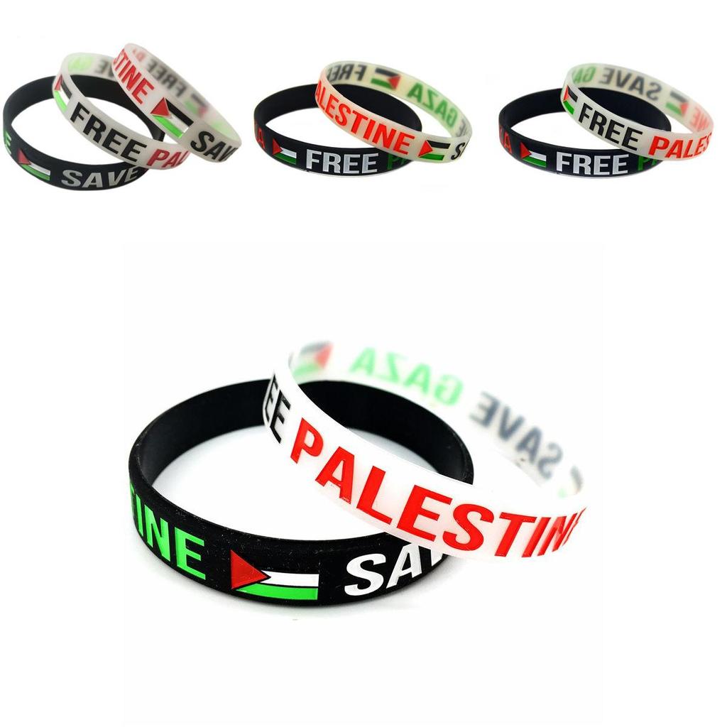 Stylish Palestine Silicone Wrist Band Featuring The Iconic Palestinian Flag Design