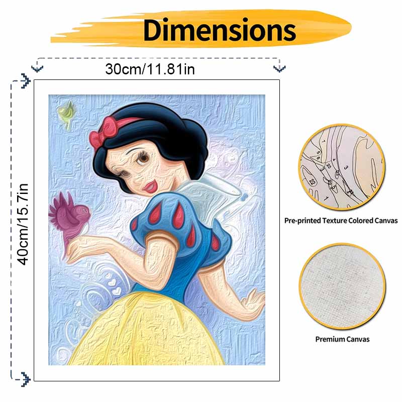 Disney Snow White Paint By Number Kit Number Drawing Canvas DIY Picture Home Decor Disney Princess Oil Painting Art Crafts Wall Decor