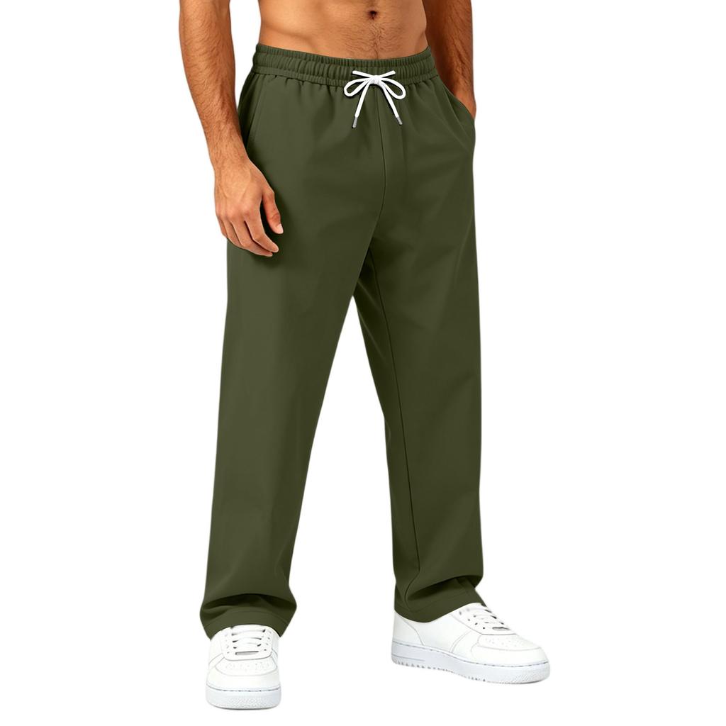 Men’s Lightweight Straight Leg Drawstring Athletic Pants Quick Dry Breathable Casual Trousers for Daily Sports and Commuting