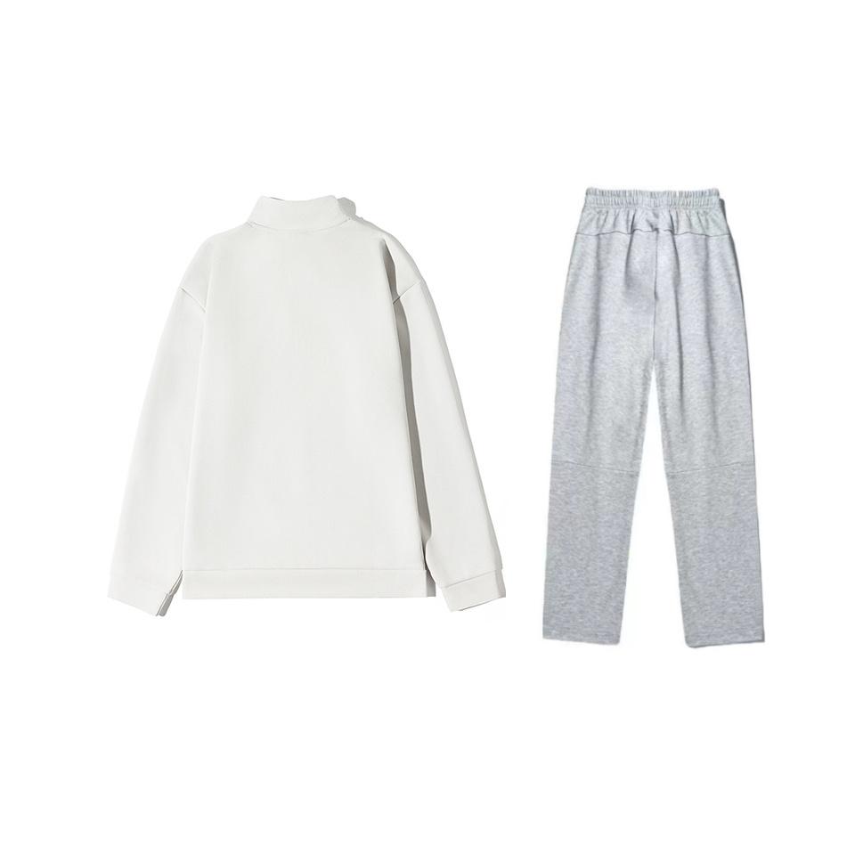 Li Ning Loose Fit Stand Collar Long Sleeve Embroidered Logo Casual Sports Suit Unisex Suit AWDUF25-2+AKLU881-2