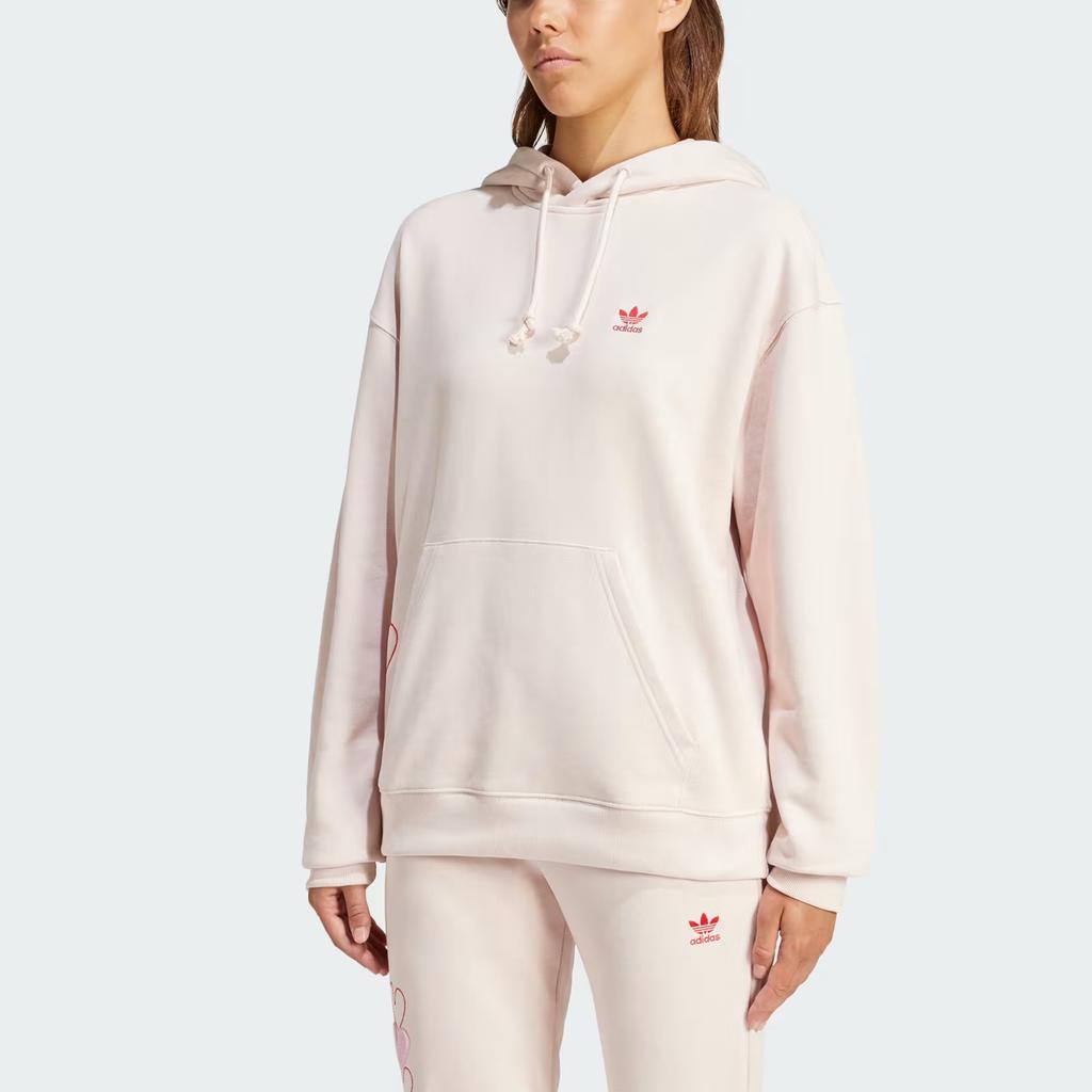 Adidas Solid Color Comfortable Hoodie Women Tops Light-Pink IS5203
