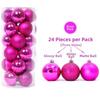 24Pcs 3/5CM Christmas Balls Hang Pendant Plastic Christmas Tree Ornaments Shatterproof Reusable Xmas Tree Baubles Christmas Tree