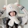 Plush Cat Ears Hat Knitted Cycling Balaclava One Piece Ear Protection Hat  Winter Season