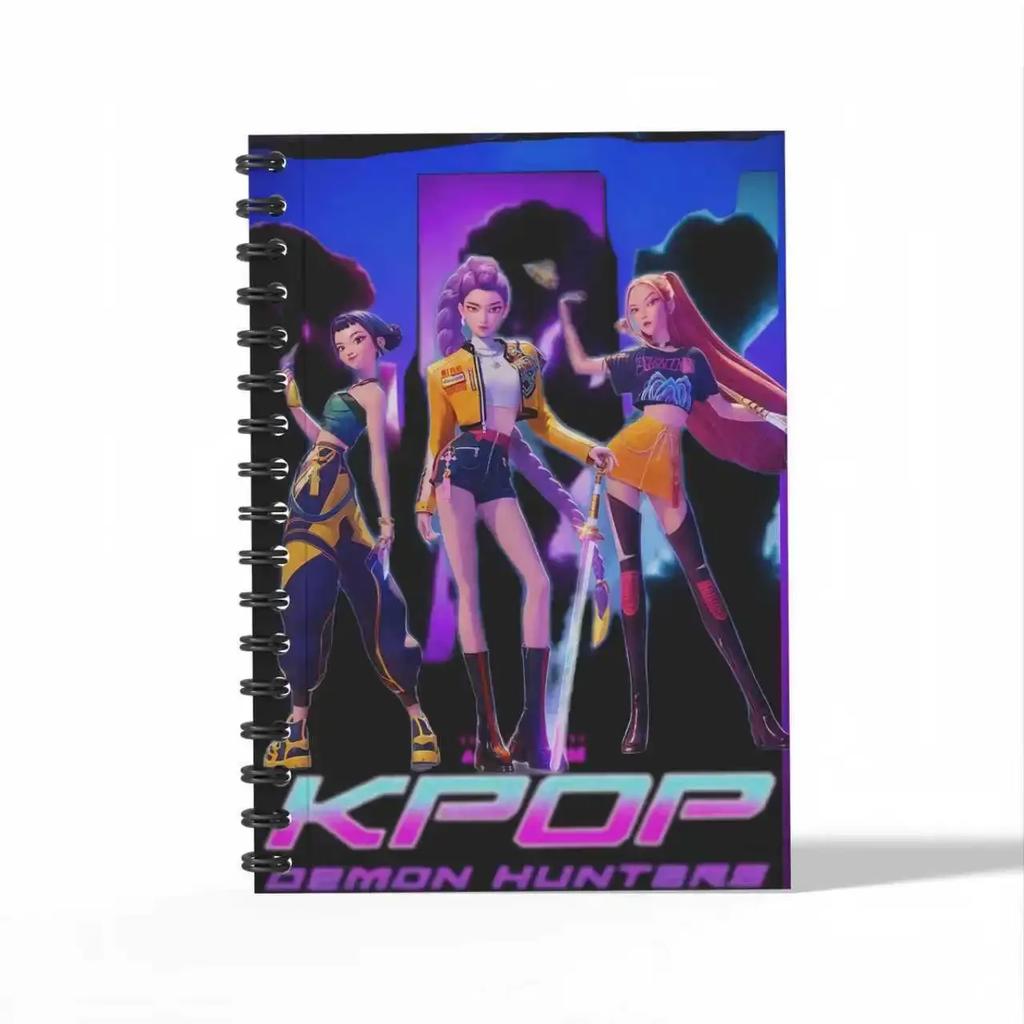 Neu lancierte K-Pop Demon Hunters Anime Notizbücher Schreibwaren Spiral-Schreibblöcke für Studenten Nachrichtenbuch Geschenk Anime-Merchandise