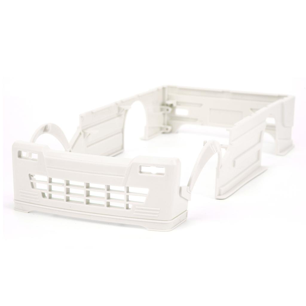 RC Wide Body Kit Large Surrounding Cover LED Light Modification Kits for WPL D12 RC Truck WhiteRed