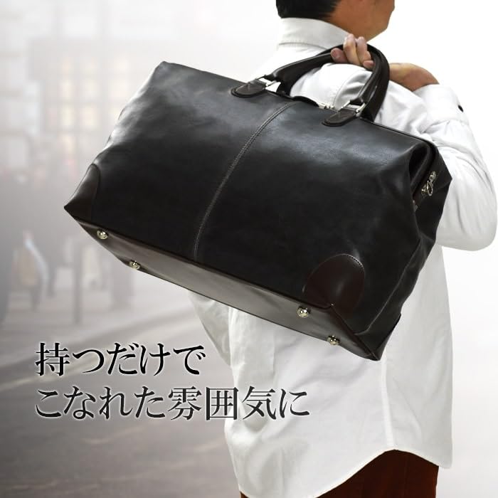 Made In Japan Fully Open Large Capacity Boston Bag Dulles Bag Golf Business Travel Bag Functional Bag Gentleman [Toyooka Bag] Men's (Black)