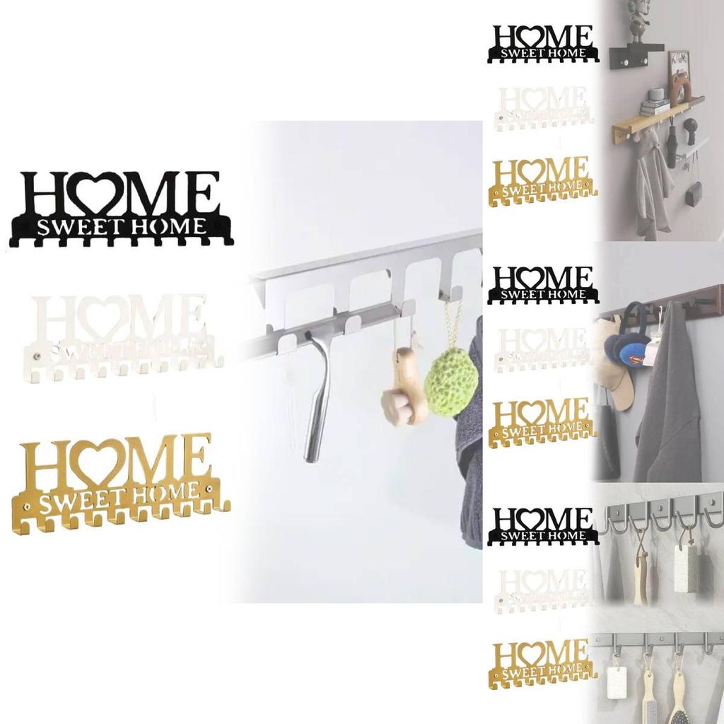 Modern Iron Home Letter Key Towel Organizer With Screw Mount For Household Storage