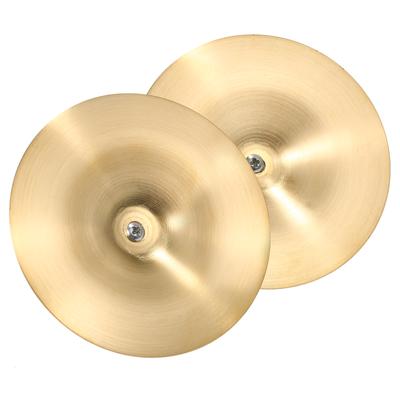 1 paio di piatti da dito con manico in legno Piatti da dito mini da 3,5 pollici Piatto da mano in rame da 9 cm per