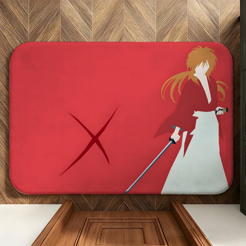 Anime R-Rurouni K-Kenshin Floor Mat Soft Flannel Floor Mat  Suitable for Entryways, Living Rooms, Bedrooms, and Bathrooms