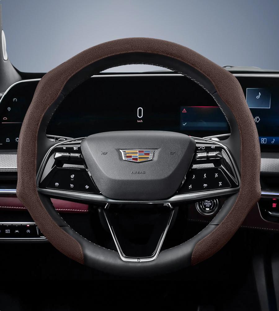 Suitable for Cadillac Premium Suede Snap-On Steering Wheel Cover Anti-Slip Durable Car Accessories Cts 2013 Ct4 Carbon Interior Ct5 Xt5 Xt4 Xt6