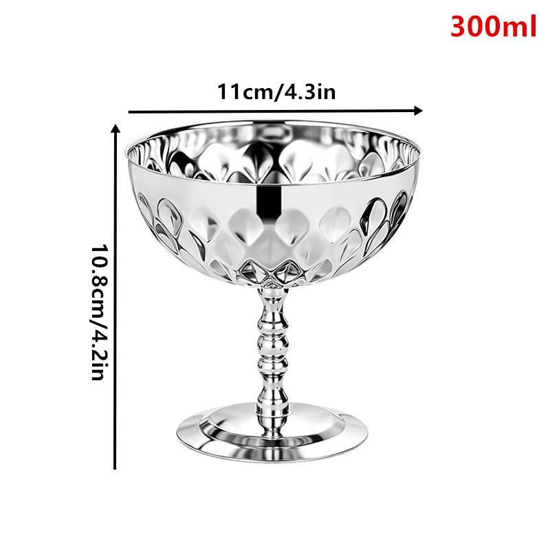 Edelstahlkelchbecher Eisdessert Salatschüssel Obstteller Snackschale Puddingbecher Tasse KTV Bar Zubehör