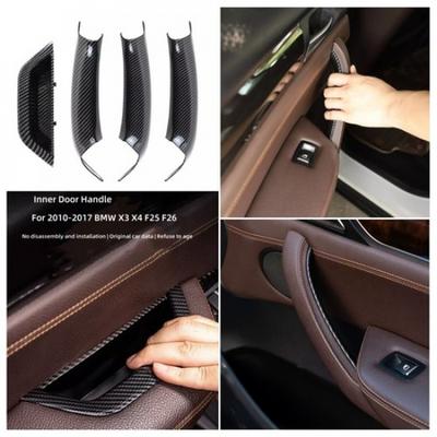 Kohlefaser Innen Türgriff Zierleisten Abdeckung Kit Für BMW F25 F26 X3 X4 4 Stück