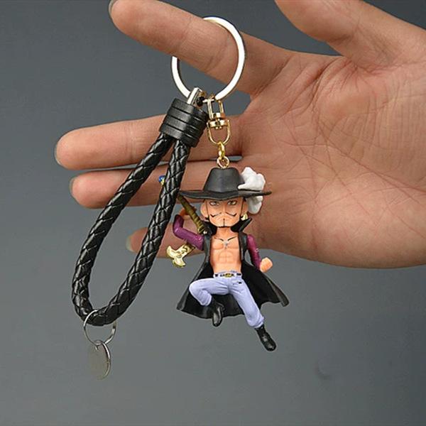 One Piece Model Cartoon Keychain Roronoa Zoro Monkey D Luffy Cartoon Toys Ornament Key Bag Car Keyring Birthday Gifts