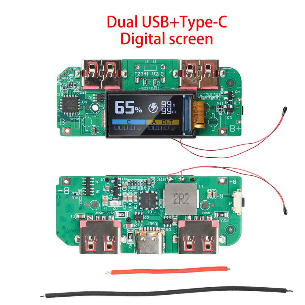 PD45W Fast Charging Module for DIY Power Bank PD QC VOOC 3.7V Lithium Battery Charger Board Circuit Protection with LED Display