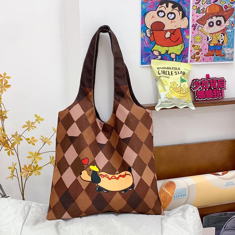 

Холщовая сумка большой вместимости для поездок на работу женская 2025 новая осенне-зимняя модная повседневная универсальная сумка через плечо сумка-тоут для студентки