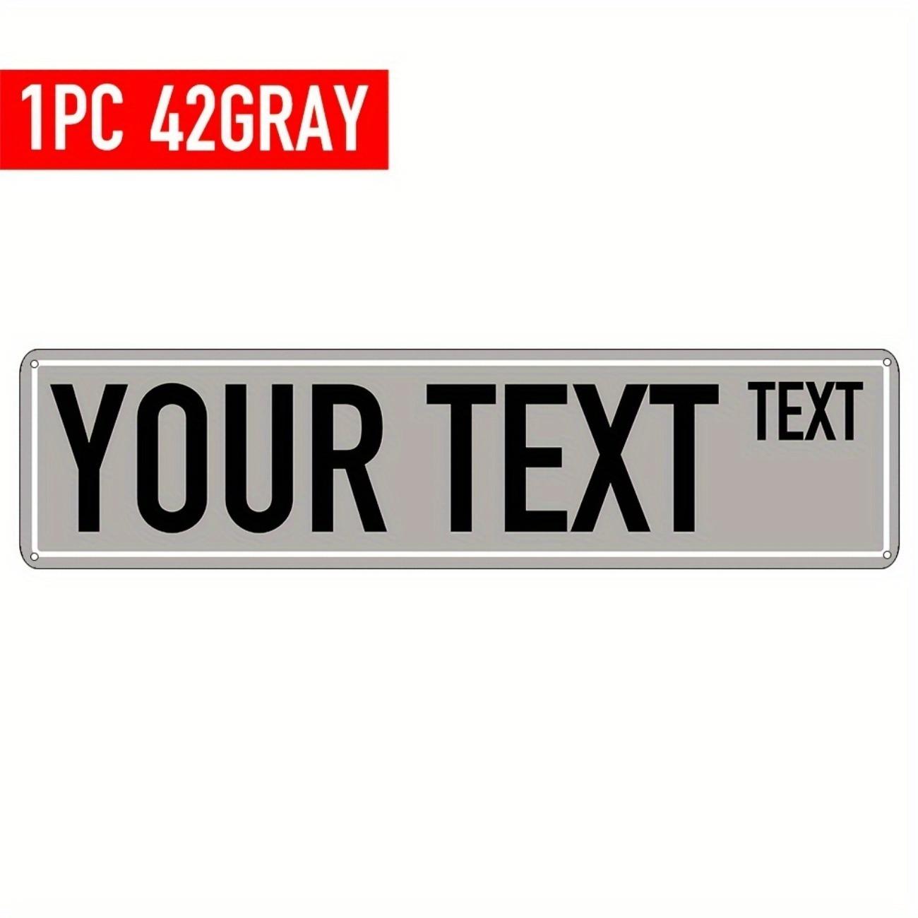 Personalized Aluminum Metal Sign Custom Text Street Plate Waterproof Home Office Wall Decor чёрный