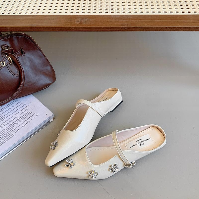 Fashion 2025 Women's summer outerwear spring new Korean French style temperament silver single shoes comfortable thick heel sandal