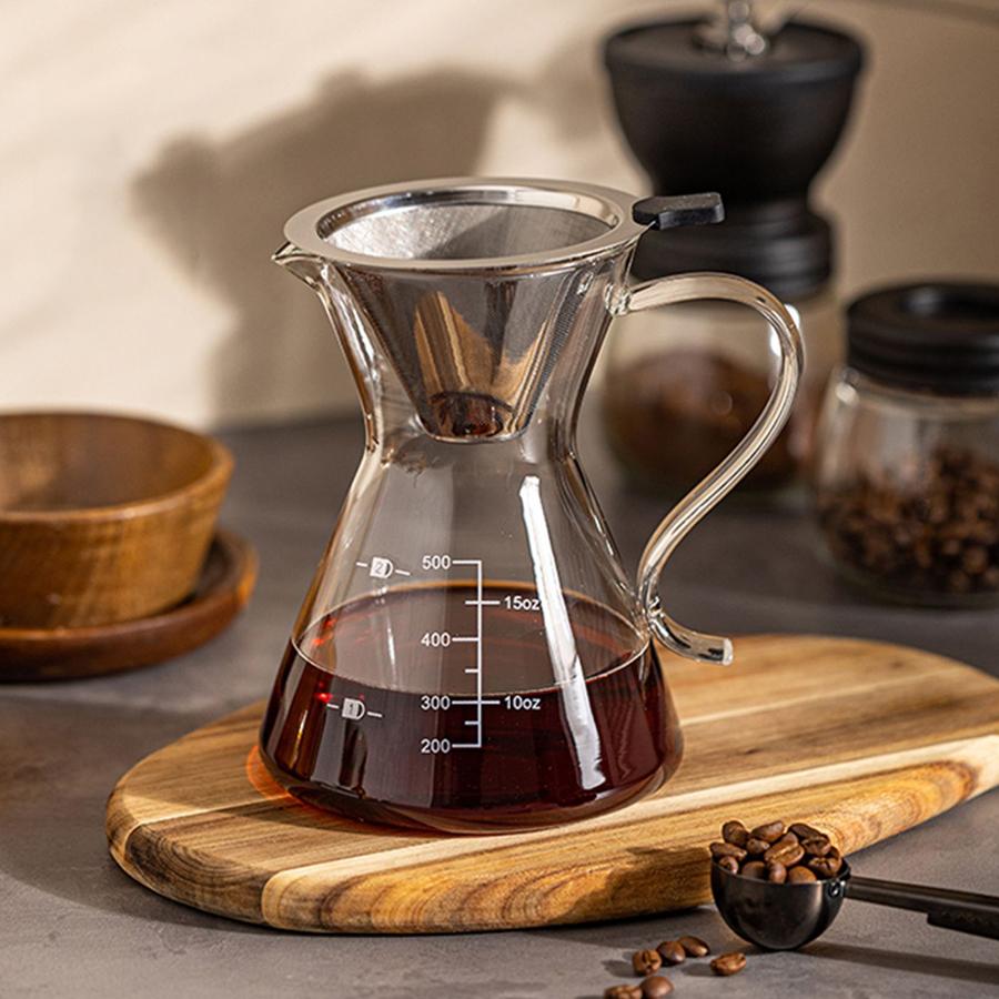 YWDL Hand Brewed Coffee Pot Set Home Ice Drip Sharing Pot With Filters Kitchen Coffeware Pour Over Coffee Drip Kettle