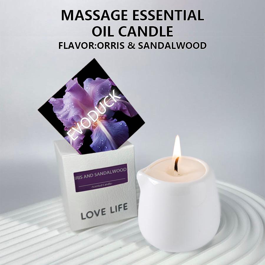 Fruity scented natural massage oil candle. Low heat. 1.69 oz, coconut wax. Hydrating. For home & V-Day. Natural luxury. Soothing