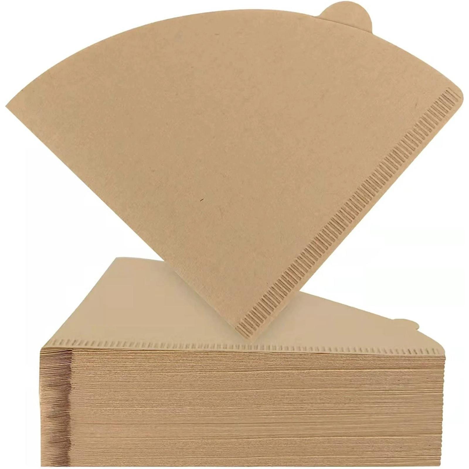 

Фильтры для кофе, 100 шт., 2-4 чашки, натуральные бумажные фильтры, совместимые со всеми капельницами размера № 2 (Неотбеленный,100)