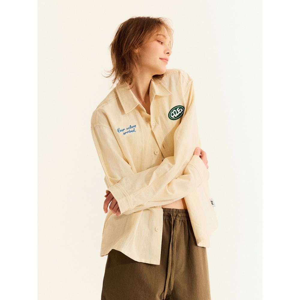 

FREI Мягкая льняная укороченная рубашка КРЕМОВАЯ