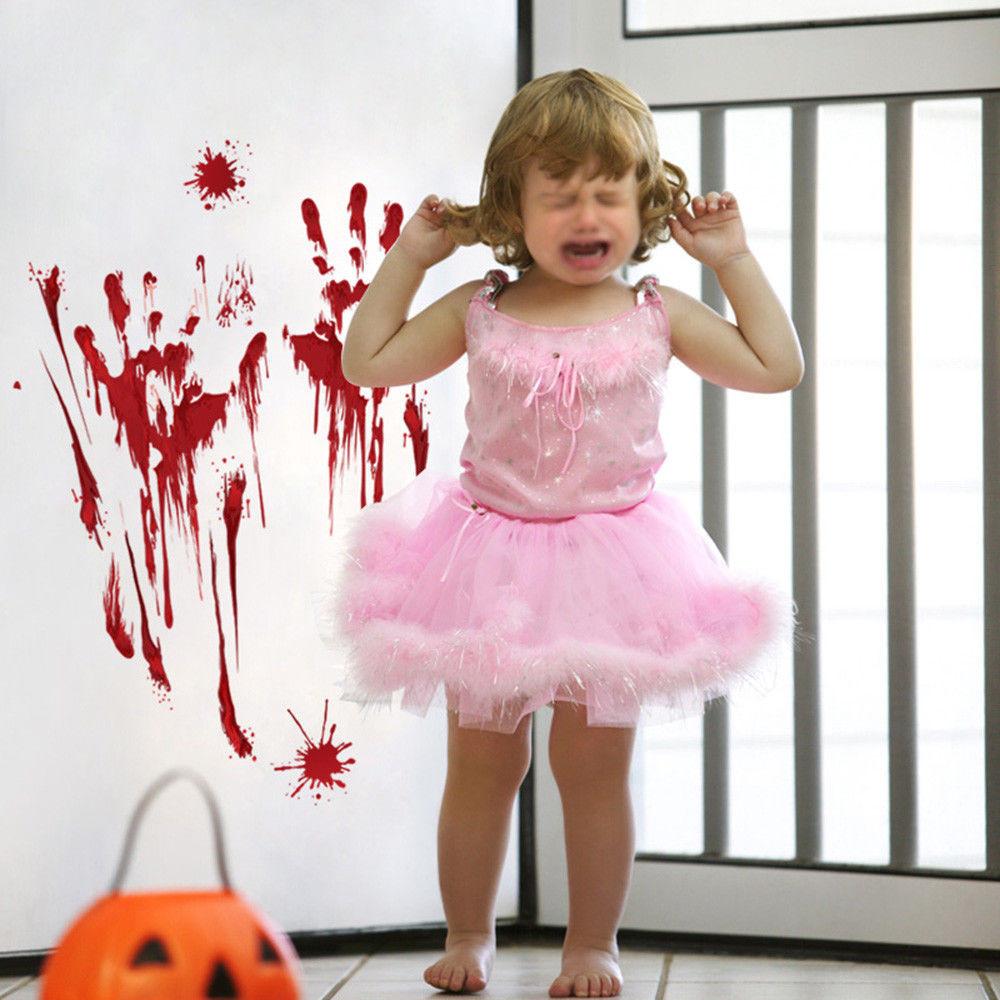Trace Decoration Halloween Vinly Decal Blooding Handprint Sticker Bloody