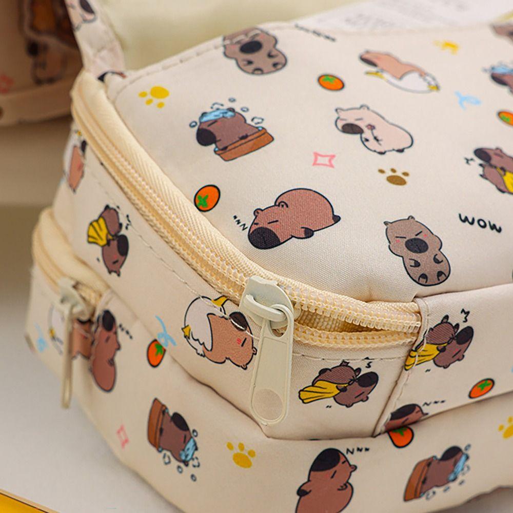 Wielowarstwowy piórnik Kapibara Panda Pies Królik Etui do przechowywania artykułów piśmiennych Prezent dla ucznia