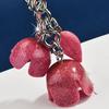 Keychain Pendant Resin Rose Bud Design Key Chain with Lobster Clasp Bag Charm Backpack Pendant Accessory