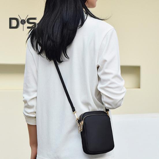 Umhängetasche für Damen, Oxford-Stoff, Reißverschluss, mehrere Fächer, Schultertasche, vertikale Handy-Geldbörse mit Kopfhörerloch für den Alltag, Reisen, Büro