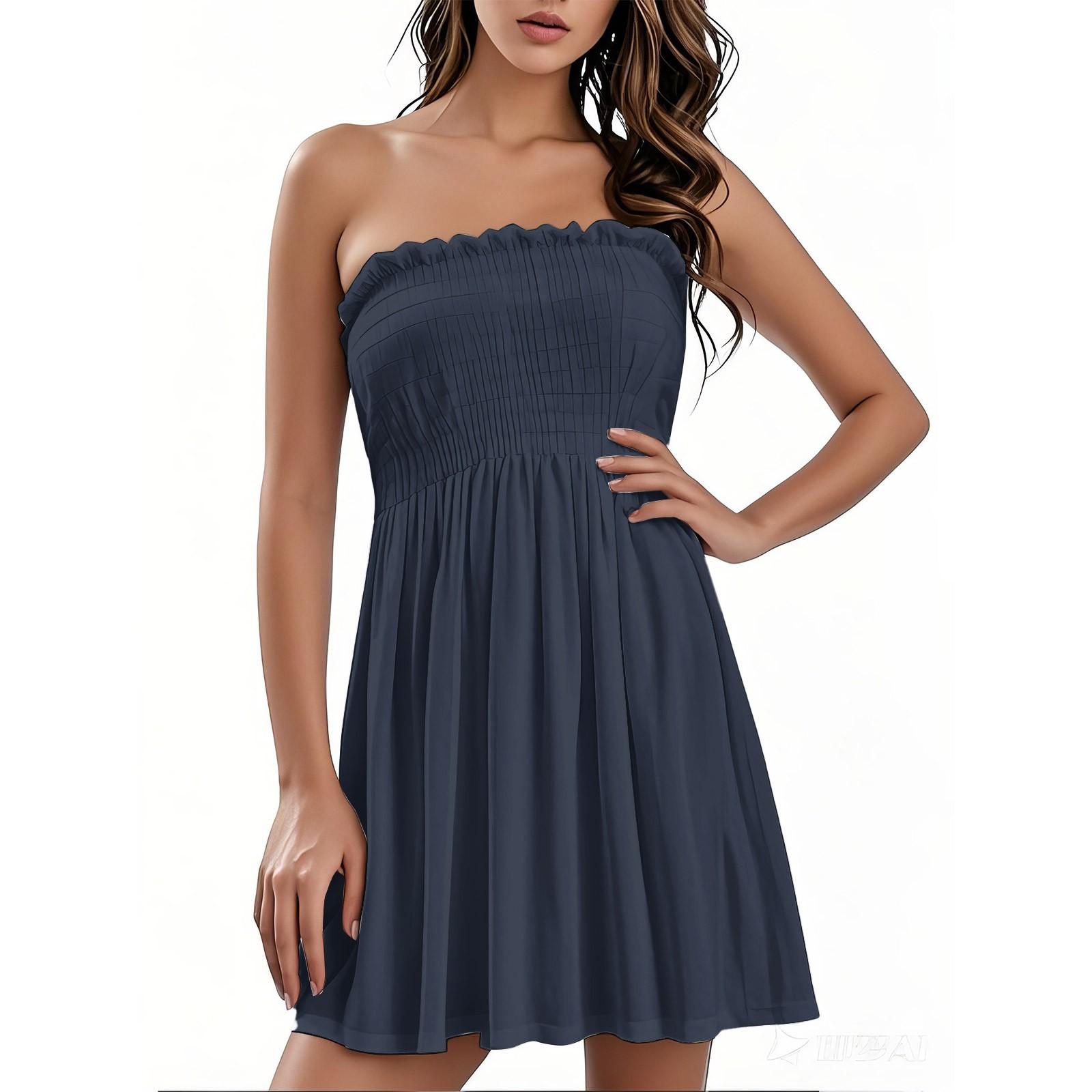 

Модное женское повседневное платье-труба однотонного цвета без рукавов XXL