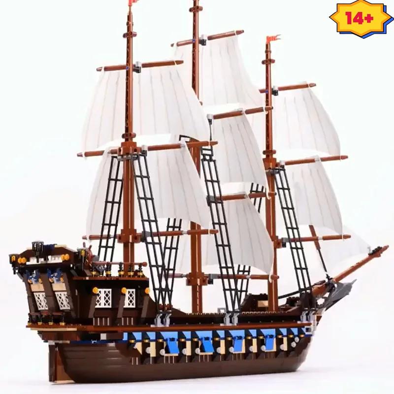 NEW 1664pcs Pirates Ship Imperial Caribbean Building Blocks Set Flagship Model Compatible 10210 18007 Birthday Gifts For Kids