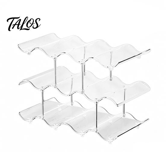 Cup Storage Rack, Multi-Layer Stacking Organizer, with Wavy Slot Design, Space Saving Desktop Bar Storage for Mugs Glasses Coffee Cups