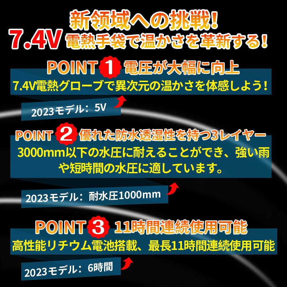 Heated Motorcycle Battery 3 Temperature Model Gloves, 7.4V/5000mAh, 11-Hour Life, Settings, Winter/Spring/Winter Protection, Waterproof, Unisex,