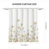 White Daisy Pattern Shower Curtain With Country Style Flower Design Bathroom Shower Curtain With 12 Hooks, Size 180 X 180Cm