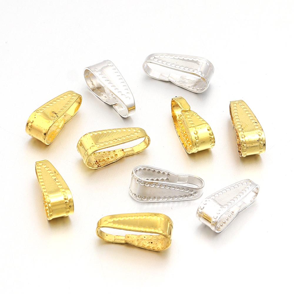 100pcs/lot Metal Pinch Clip Clasps Bails Pendant Claw Clasps For Necklace Earings Connectors Jewelry Making DIY Accessories