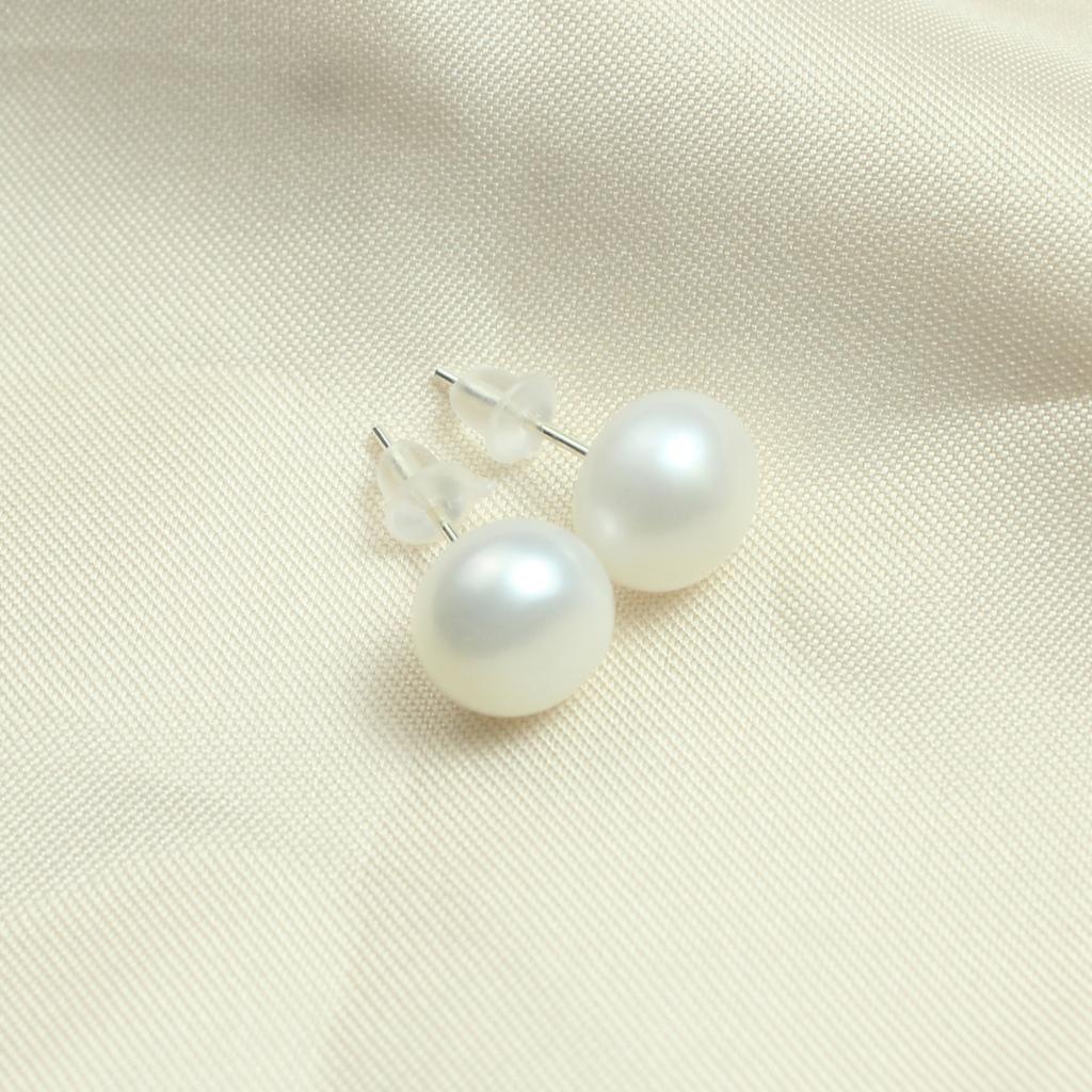 Real 925 Silver Earrings Natural Freshwater Pearl Stud Errings Jewelry for Women Fashion Birthday Gift